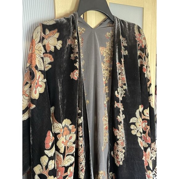 Lovestitch Kimono Leila Burnout Velvet One Size Party Holiday Boho Hippie Top - Picture 3 of 5